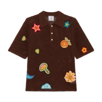 Cămășă de polo cu motive croșetate