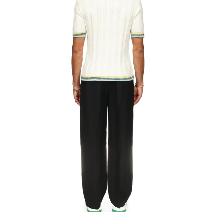 Cămășă de polo din bucle cu nervuri Cămășă de polo din bucle cu nervuri