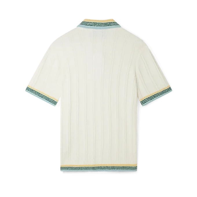 Cămășă de polo din bucle cu nervuri Cămășă de polo din bucle cu nervuri