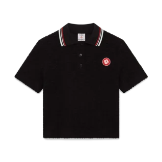 Cămășă de tip polo din material jacquard cu monogramă