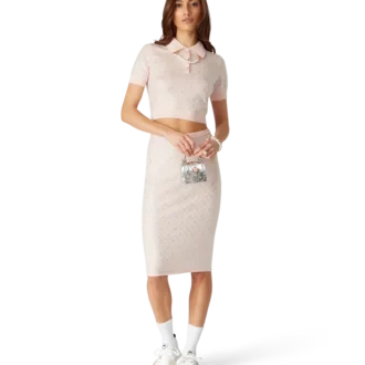 Cămășă de tricot cu monogramă din cristal