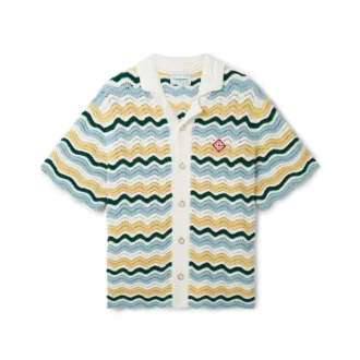 Cămășă din țesătură bouclé ondulată