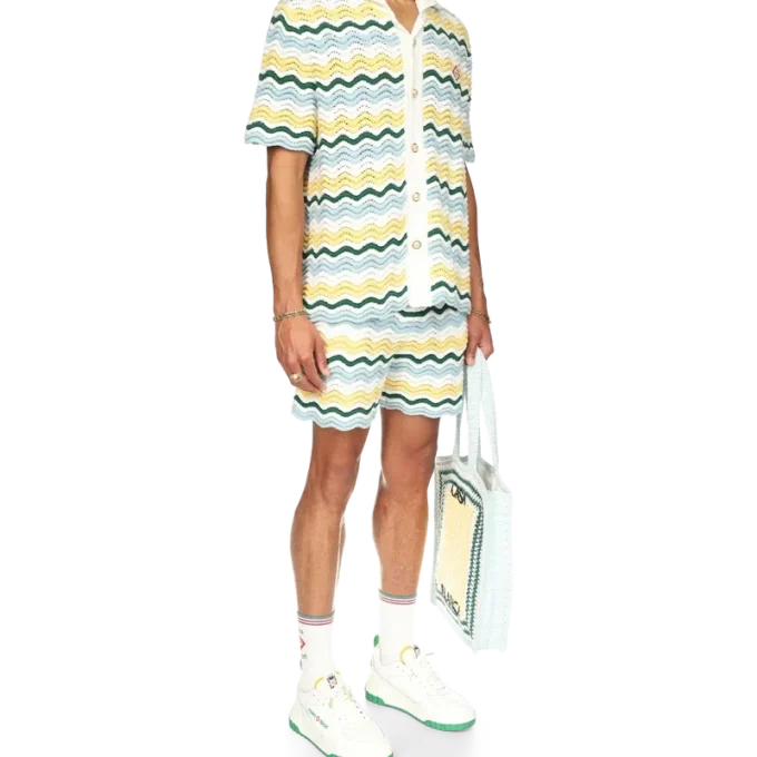 Cămășă din țesătură bouclé ondulată Cămășă din țesătură bouclé ondulată