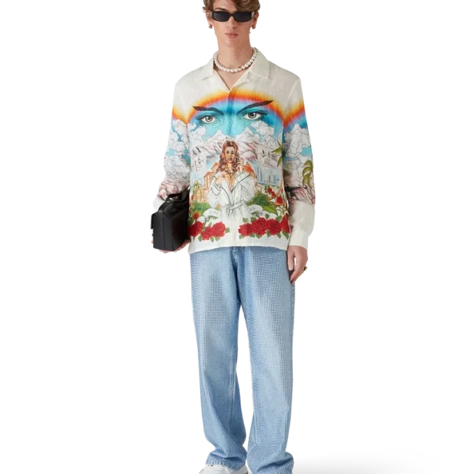 Cămășă din in cu mâneci lungi Chateau