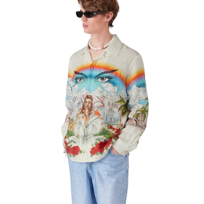 Cămășă din in cu mâneci lungi Chateau