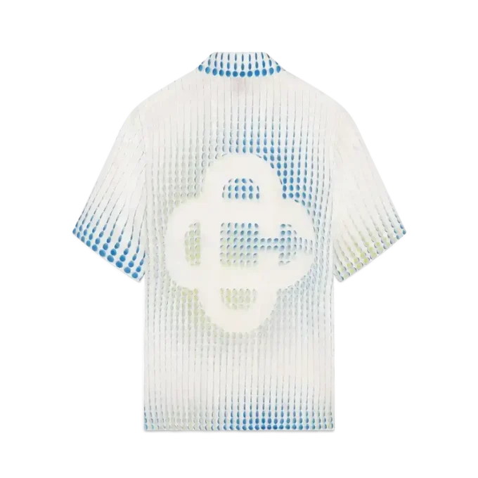 Cămășă din in cu mâneci scurte și imprimeu cu puncte