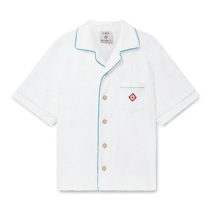 Cămășă din material de prosop cu dungi de tenis Cămășă din material de prosop cu dungi de tenis