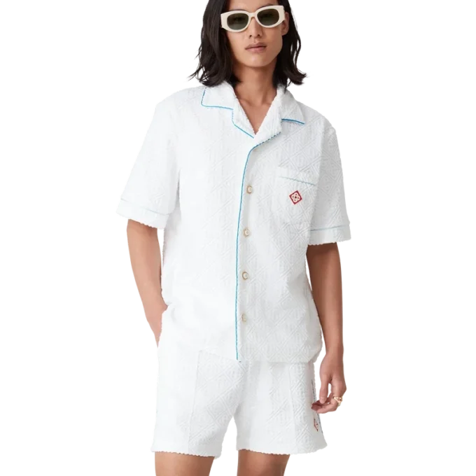 Cămășă din material de prosop cu dungi de tenis Cămășă din material de prosop cu dungi de tenis