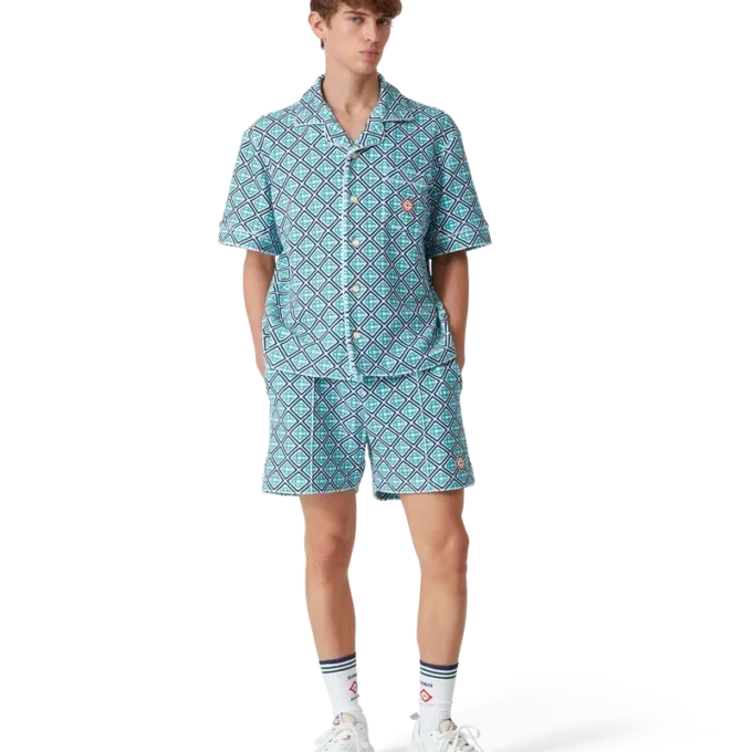 Cămășă din material de prosop cu imprimeu Monogram