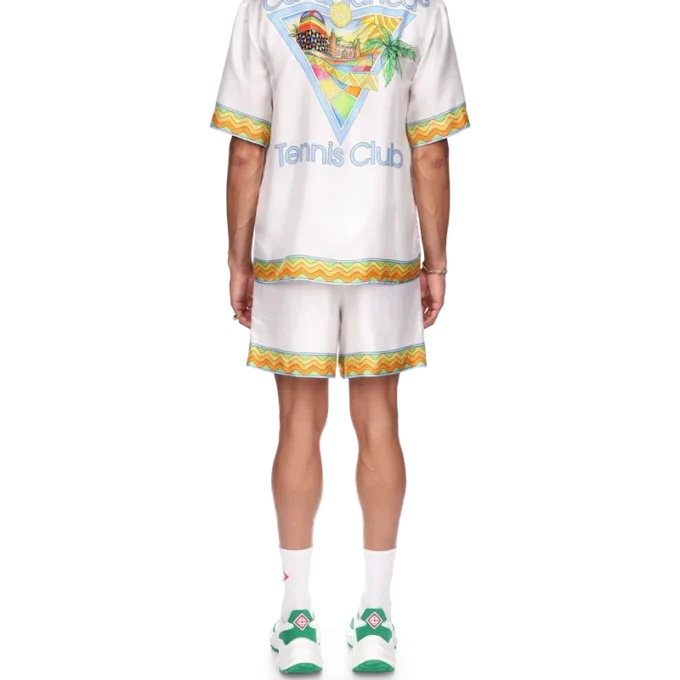 Cămășă din mătase Afro Cubism Tennis Club