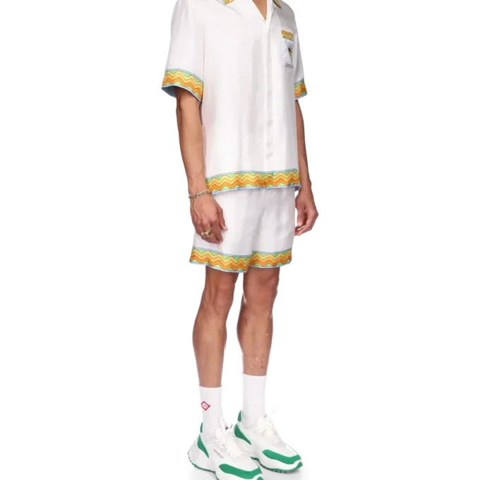 Cămășă din mătase Afro Cubism Tennis Club