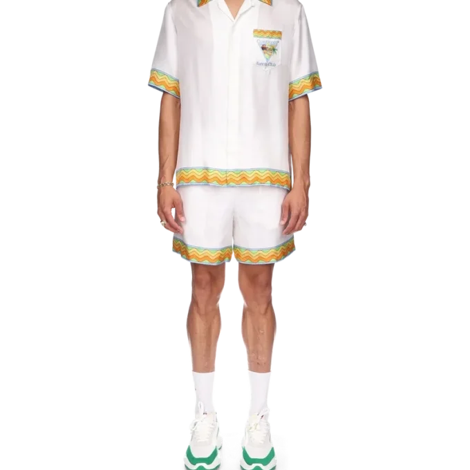 Cămășă din mătase Afro Cubism Tennis Club