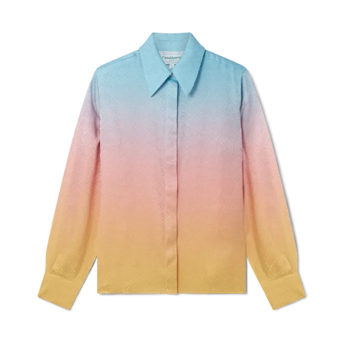 Cămășă din mătase cu gradient Ping Pong