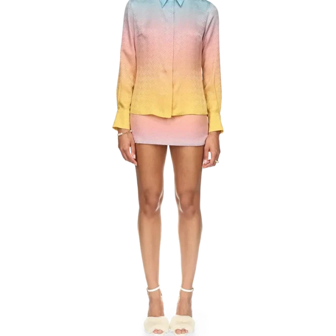 Cămășă din mătase cu gradient Ping Pong