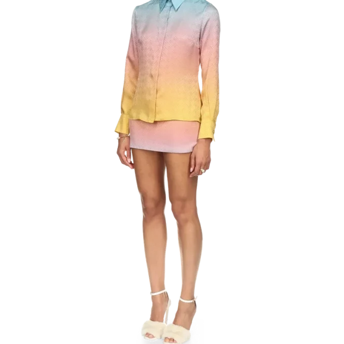 Cămășă din mătase cu gradient Ping Pong