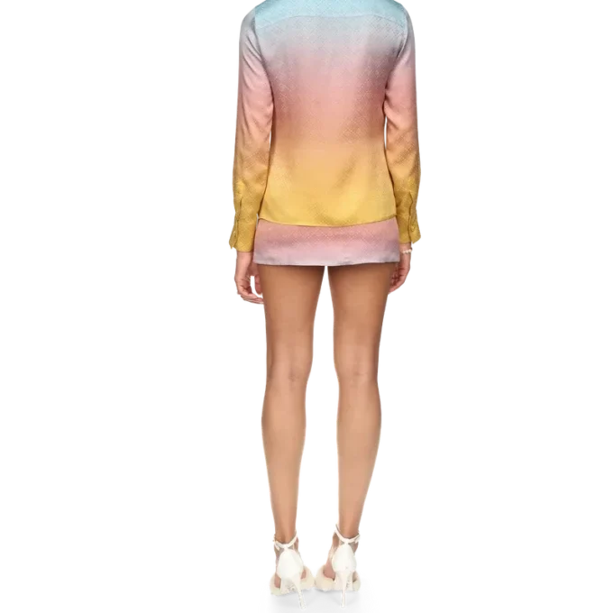 Cămășă din mătase cu gradient Ping Pong