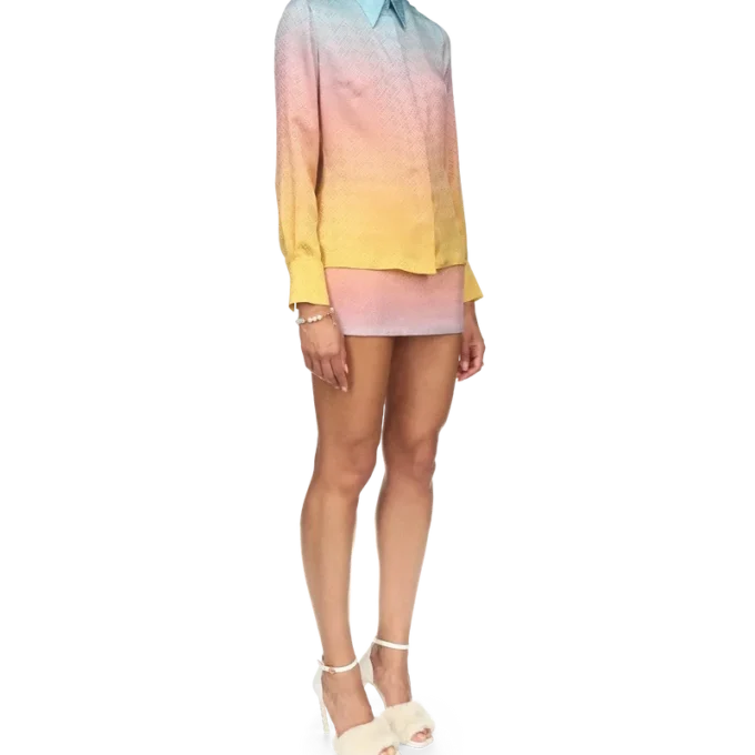 Cămășă din mătase cu gradient Ping Pong