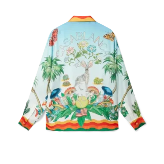 Cămășă din mătase cu guler cubanez Palm Springs Tennis Club