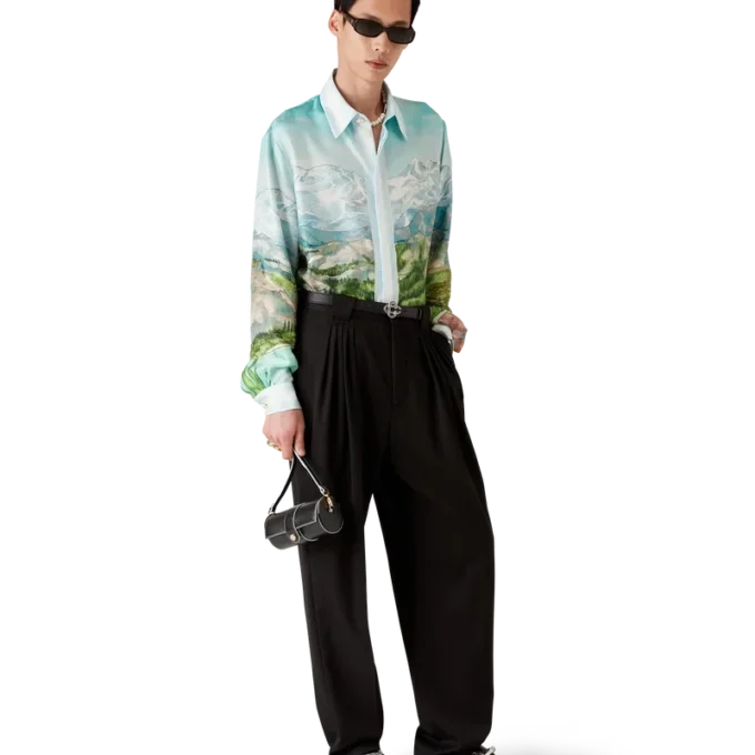 Cămășă din mătase cu mâneci lungi Dalmatian a La Montange