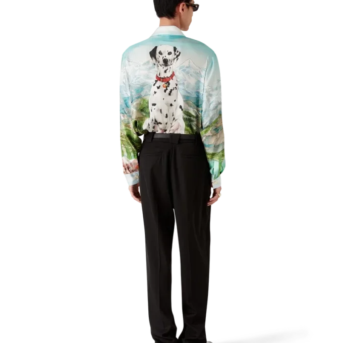 Cămășă din mătase cu mâneci lungi Dalmatian a La Montange