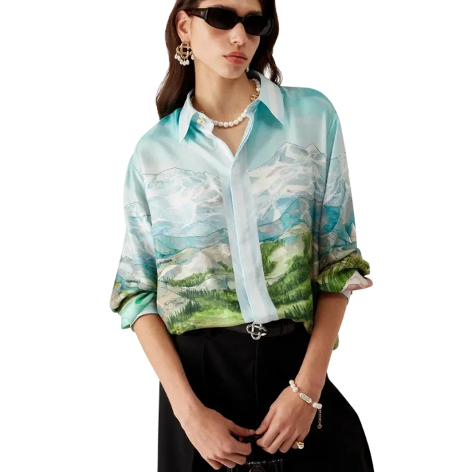 Cămășă din mătase cu mâneci lungi Dalmatian a La Montange