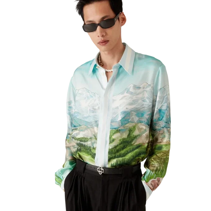 Cămășă din mătase cu mâneci lungi Dalmatian a La Montange