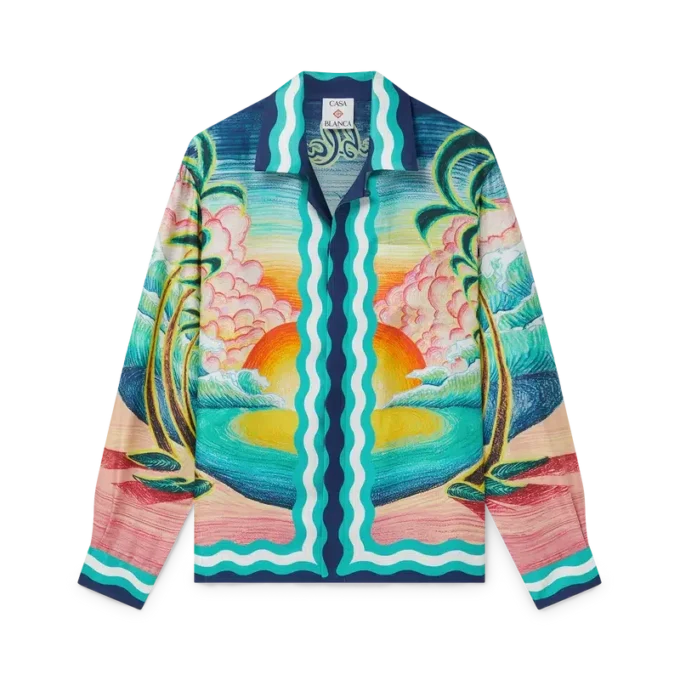 Cămășă din mătase cu mâneci lungi Danse De La Mer