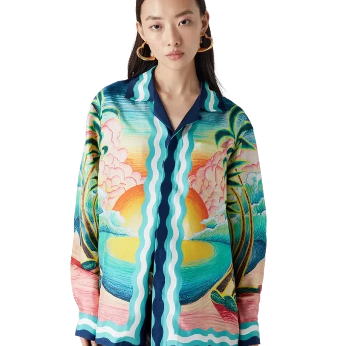 Cămășă din mătase cu mâneci lungi Danse De La Mer Cămășă din mătase cu mâneci lungi Danse De La Mer