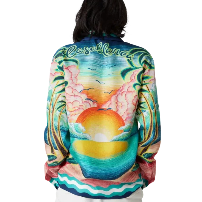 Cămășă din mătase cu mâneci lungi Danse De La Mer