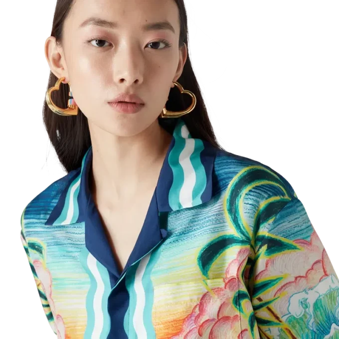 Cămășă din mătase cu mâneci lungi Danse De La Mer Cămășă din mătase cu mâneci lungi Danse De La Mer