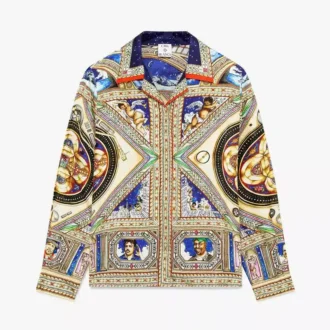 Cămășă din mătase cu mâneci lungi și guler cubanez „Take Me to Church”