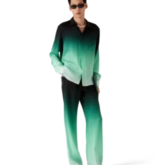 Cămășă din mătase cu mâneci lungi și imprimeu jacquard Gradient Ping Pong