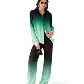 Cămășă din mătase cu mâneci lungi și imprimeu jacquard Gradient Ping Pong