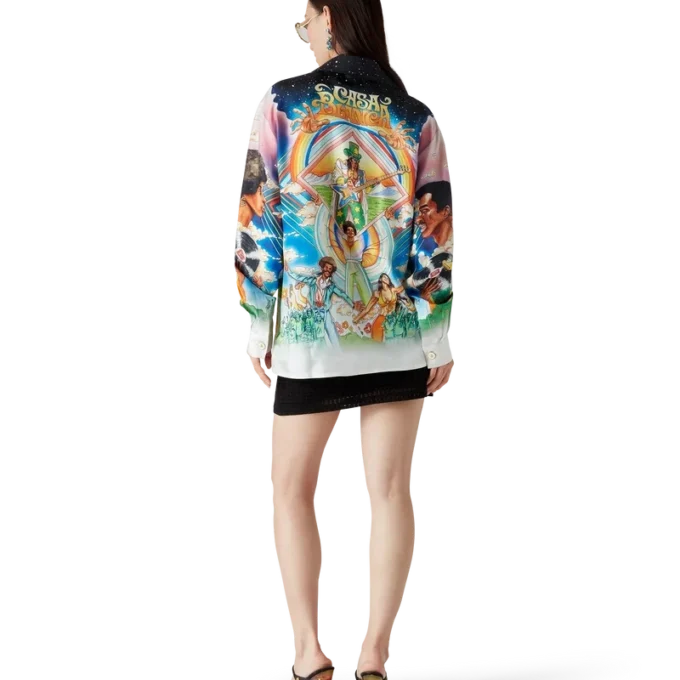 Cămășă din mătase cu mâneci lungi La Musique