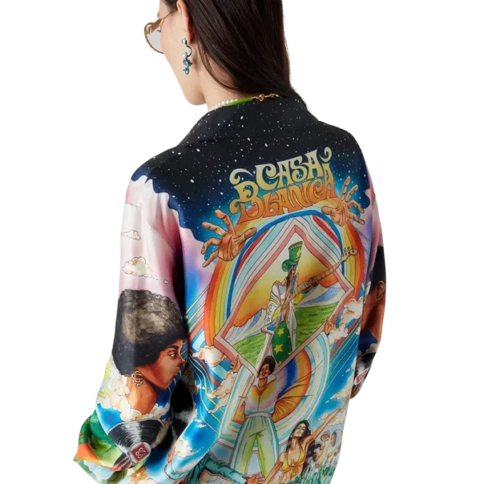 Cămășă din mătase cu mâneci lungi La Musique