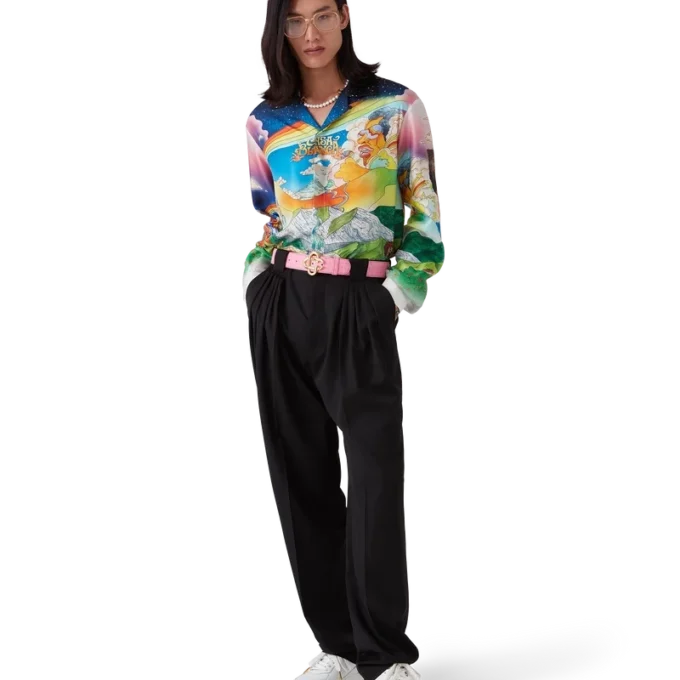 Cămășă din mătase cu mâneci lungi La Musique