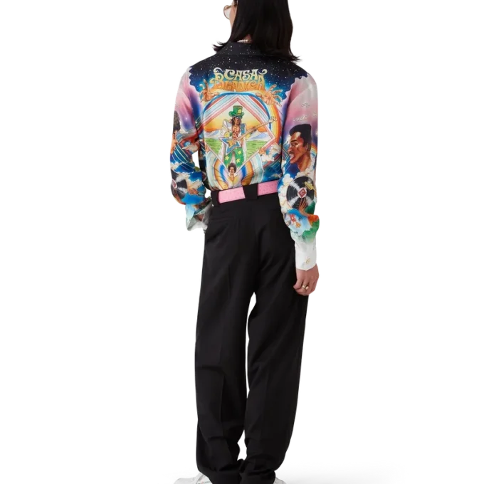 Cămășă din mătase cu mâneci lungi La Musique