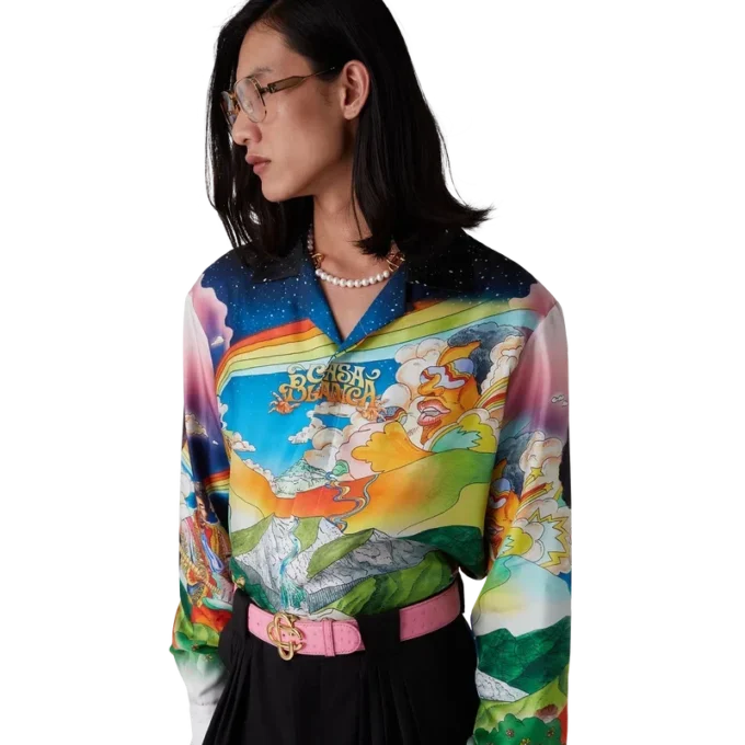 Cămășă din mătase cu mâneci lungi La Musique