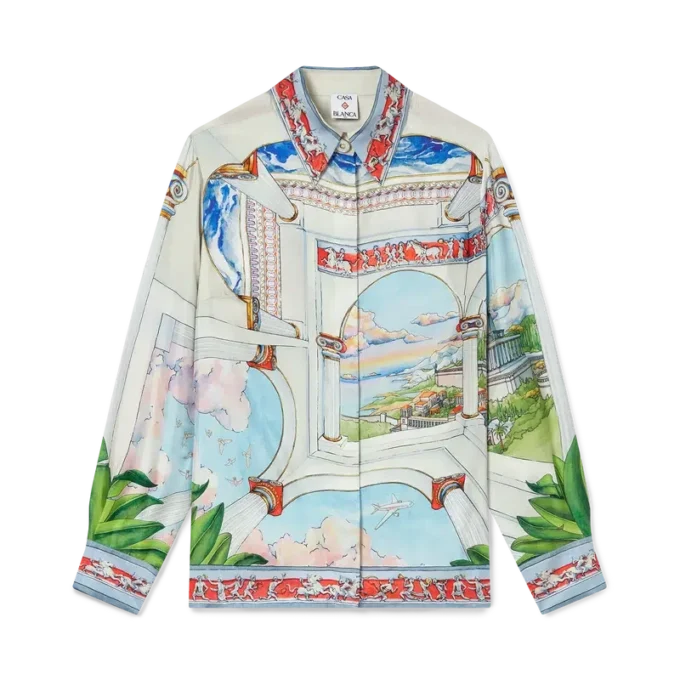 Cămășă din mătase cu mâneci lungi Le Passage