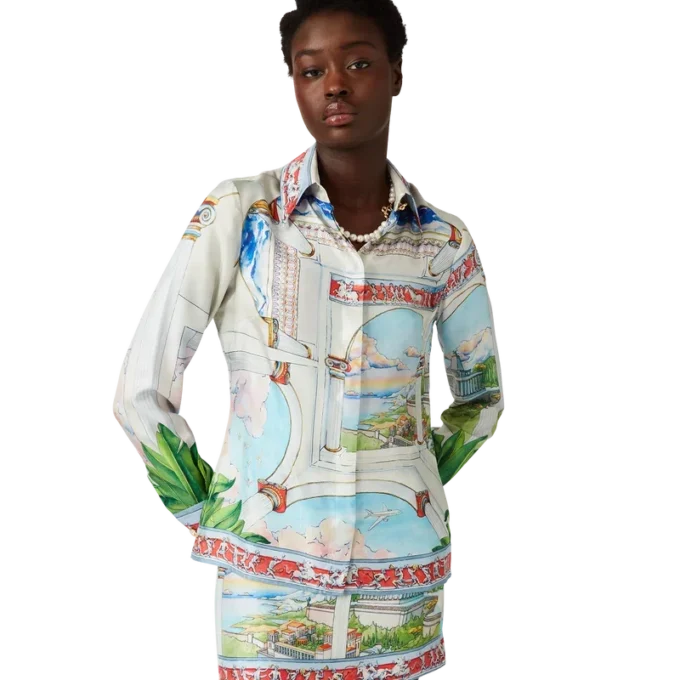 Cămășă din mătase cu mâneci lungi Le Passage