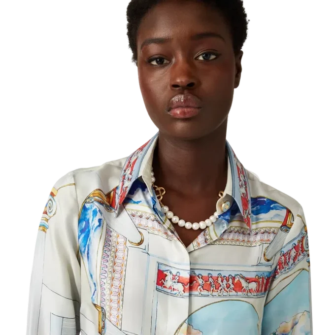 Cămășă din mătase cu mâneci lungi Le Passage