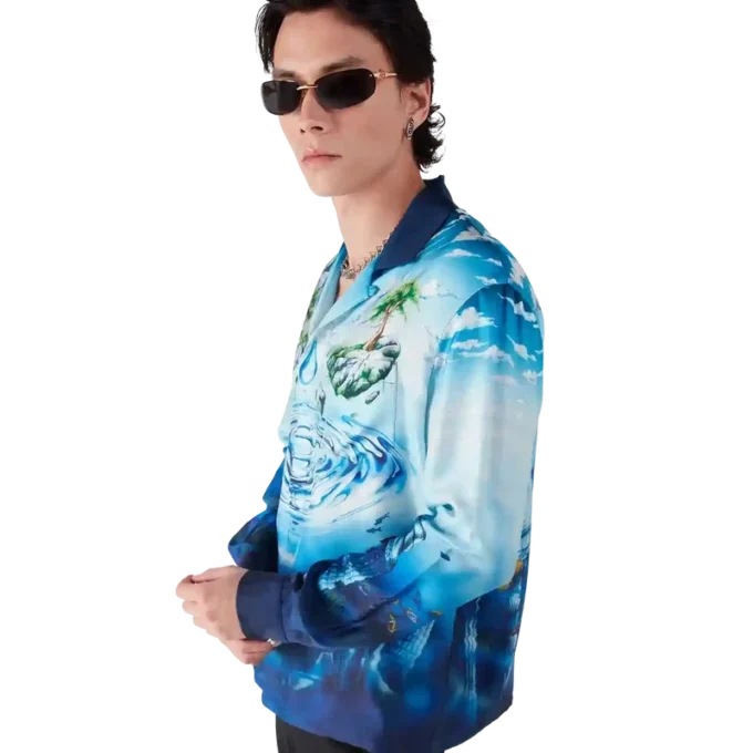 Cămășă din mătase cu mâneci lungi Lost Atlantis