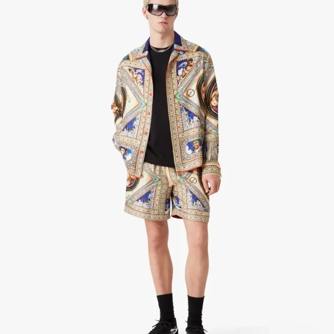 Cămășă din mătase cu mâneci lungi Plafond Orne De Musique