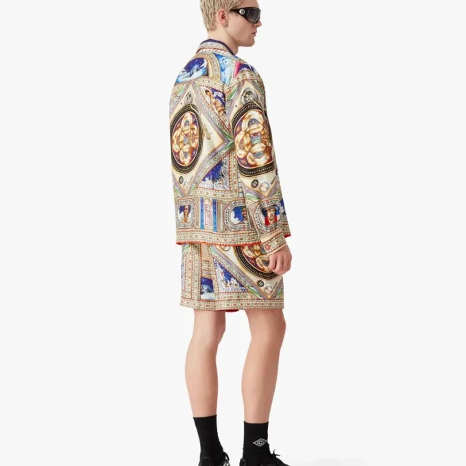 Cămășă din mătase cu mâneci lungi Plafond Orne De Musique