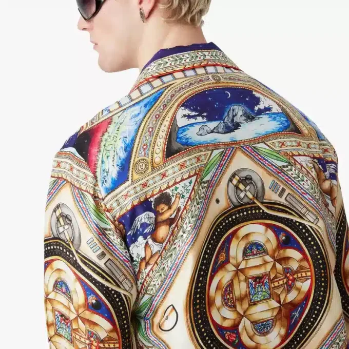 Cămășă din mătase cu mâneci lungi Plafond Orne De Musique