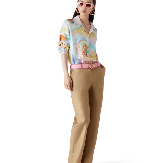 Cămășă din mătase cu mâneci lungi Psychedelic Nirvana