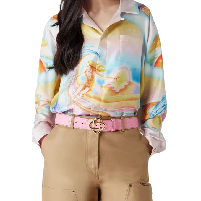 Cămășă din mătase cu mâneci lungi Psychedelic Nirvana