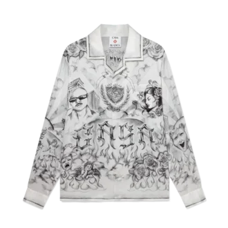 Cămășă din mătase cu mâneci lungi Tattoo