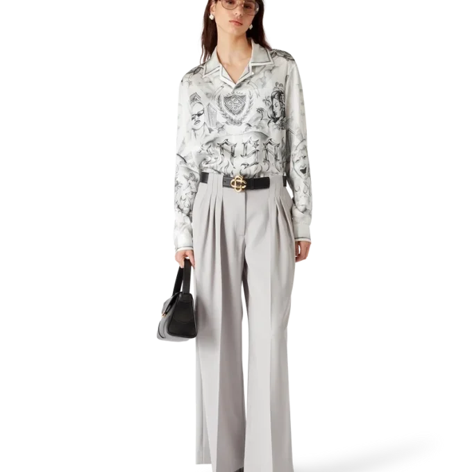 Cămășă din mătase cu mâneci lungi Tattoo Cămășă din mătase cu mâneci lungi Tattoo