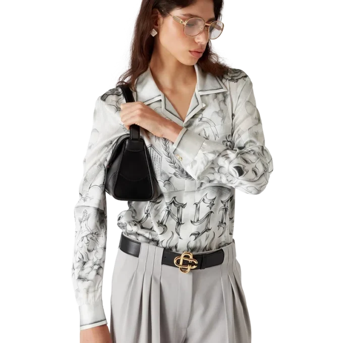 Cămășă din mătase cu mâneci lungi Tattoo Cămășă din mătase cu mâneci lungi Tattoo